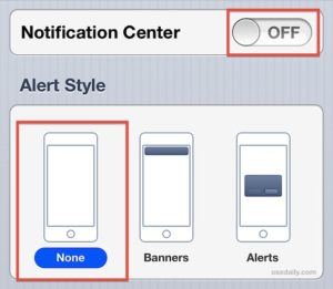 alert styles of phone notifications
